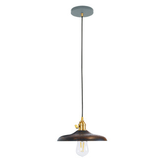 Uno One Light Pendant in Slate Gray with Brushed Brass (518|PEB4104091C01)