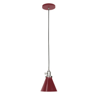 Uno One Light Pendant in Barn Red with Brushed Nickel (518|PEB4055596C04)