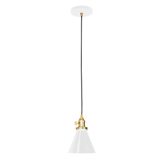 Uno One Light Pendant in White w/Brushed Brass (518|PEB4054491C24)