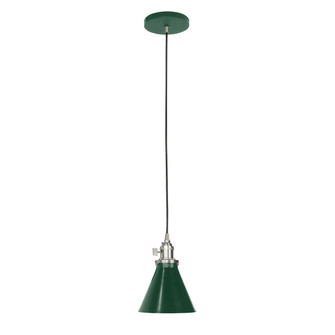 Uno One Light Pendant in Forest Green w/Brushed Nickel (518|PEB4054296)