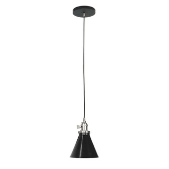Uno One Light Pendant in Black with Brushed Nickel (518|PEB4054196C04)