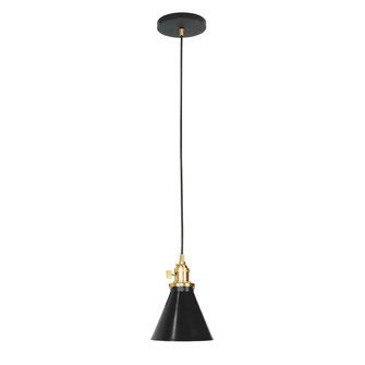 Uno One Light Pendant in Black w/Brushed Brass (518|PEB4054191C24)
