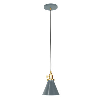 Uno One Light Pendant in Slate Gray with Brushed Brass (518|PEB4054091C24)