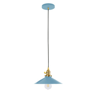 Uno One Light Pendant in Light Blue w/Brushed Brass (518|PEB4045491C20)