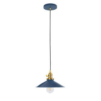Uno One Light Pendant in Navy with Brushed Brass (518|PEB4045091C22)