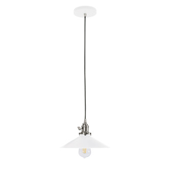 Uno One Light Pendant in White with Brushed Nickel (518|PEB4044496C23)