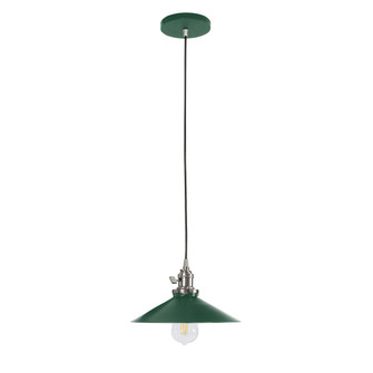 Uno One Light Pendant in Forest Green w/Brushed Nickel (518|PEB4044296)