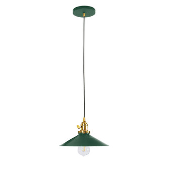 Uno One Light Pendant in Forest Green w/Brushed Brass (518|PEB4044291C12)