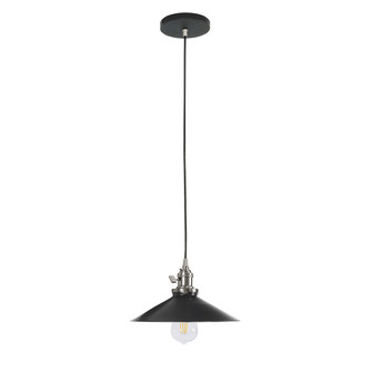 Uno One Light Pendant in Black w/Brushed Nickel (518|PEB4044196C22)