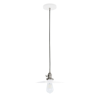 Uno One Light Pendant in White with Brushed Nickel (518|PEB4034496C12)