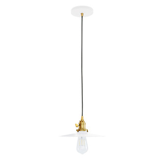 Uno One Light Pendant in White with Brushed Brass (518|PEB4034491C22)