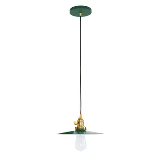 Uno One Light Pendant in Forest Green with Brushed Brass (518|PEB4034291C04)