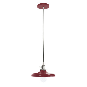 Uno One Light Pendant in Barn Red with Brushed Nickel (518|PEB4015596C24)