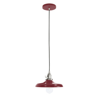 Uno One Light Pendant in Barn Red w/Brushed Nickel (518|PEB4015596C02)