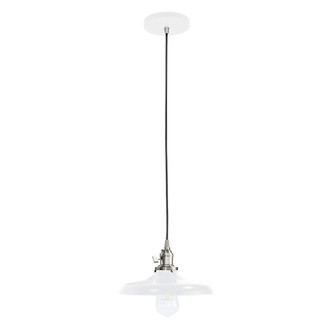 Uno One Light Pendant in White with Brushed Nickel (518|PEB4014496C24)