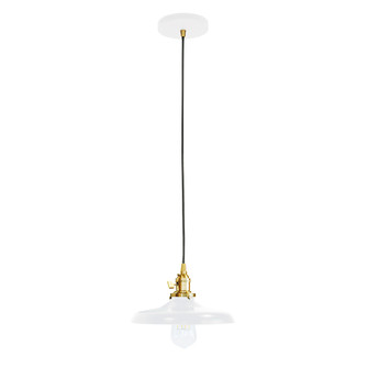 Uno One Light Pendant in White w/Brushed Brass (518|PEB4014491C02)