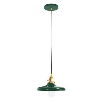 Uno One Light Pendant in Forest Green w/Brushed Brass (518|PEB4014291)