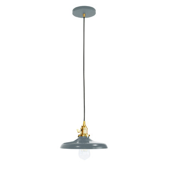 Uno One Light Pendant in Slate Gray with Brushed Brass (518|PEB4014091C24)