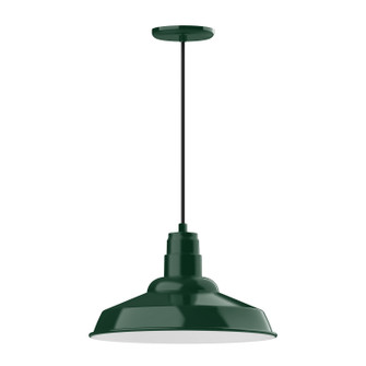 Warehouse One Light Pendant in Forest Green (518|PEB18442)