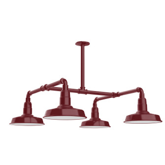 Warehouse Four Light Pendant in Barn Red (518|MSP18155T24W10)