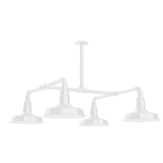 Warehouse Four Light Pendant in White (518|MSP18144)