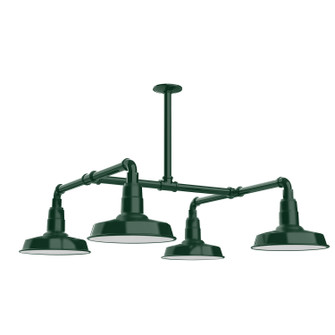 Warehouse Four Light Pendant in Forest Green (518|MSP18142)