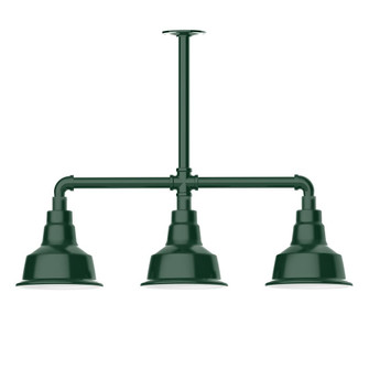 Warehouse Three Light Pendant in Forest Green (518|MSK18042G05)
