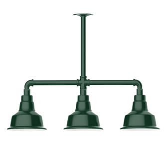 Warehouse Three Light Pendant in Forest Green (518|MSK18042)