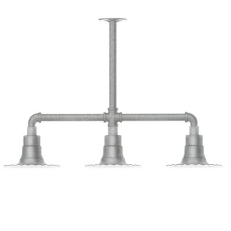 Radial Three Light Pendant in Painted Galvanized (518|MSK15749G05)