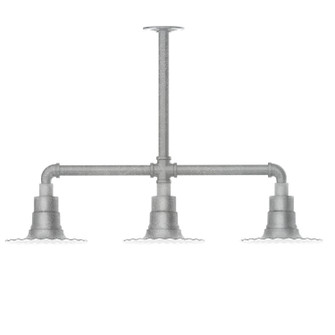 Radial Three Light Pendant in Painted Galvanized (518|MSK15749)