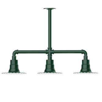 Radial Three Light Pendant in Forest Green (518|MSK15742)