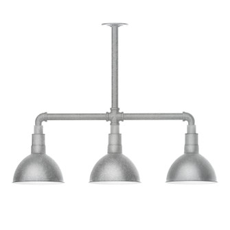Deep Bowl Three Light Pendant in Painted Galvanized (518|MSK11449T24)