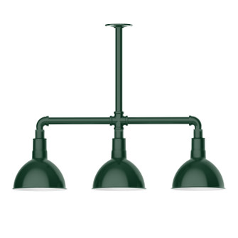 Deep Bowl Three Light Pendant in Forest Green (518|MSK11442)