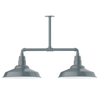 Warehouse Two Light Pendant in Painted Galvanized (518|MSD18449W16)