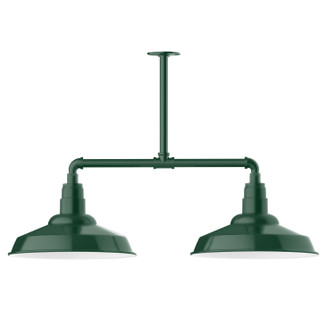 Warehouse Two Light Pendant in Forest Green (518|MSD18442T48)