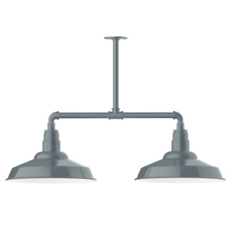 Warehouse Two Light Pendant in Forest Green (518|MSD18442G05)
