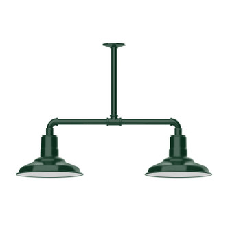 Warehouse Two Light Pendant in Forest Green (518|MSD18242T30)