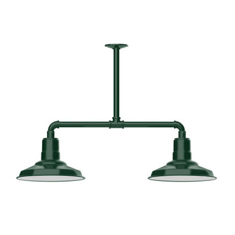 Warehouse Two Light Pendant in Forest Green (518|MSD18242G05)