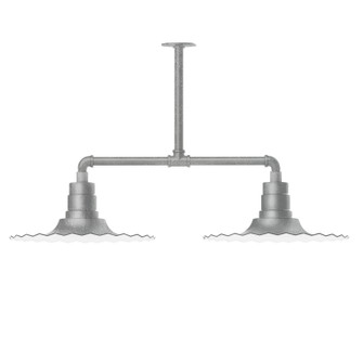 Radial Two Light Pendant in Painted Galvanized (518|MSD15949T24)
