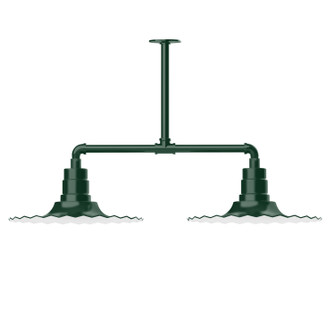 Radial Two Light Pendant in Forest Green (518|MSD15942T48)