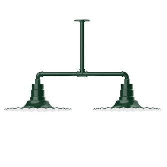 Radial Two Light Pendant in Forest Green (518|MSD15942T30G05)
