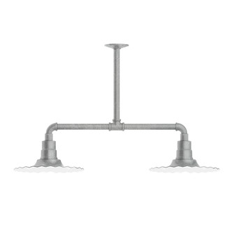 Radial Two Light Pendant in Painted Galvanized (518|MSD15849)