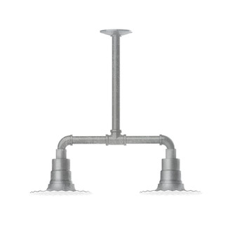 Radial Two Light Pendant in Painted Galvanized (518|MSB15749G05)