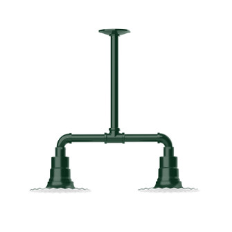 Radial Two Light Pendant in Forest Green (518|MSB15742T48)