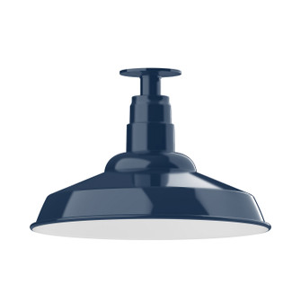 Warehouse One Light Flush Mount in Navy (518|FMB18450)