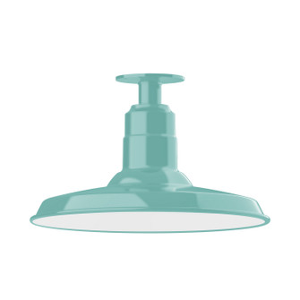 Warehouse One Light Flush Mount in Sea Green (518|FMB18348)