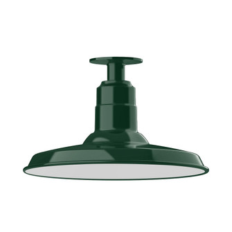 Warehouse One Light Flush Mount in Forest Green (518|FMB18342G05)