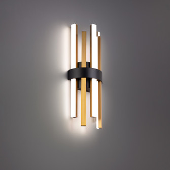 Harmonix LED Wall Sconce in Black & Aged Brass (281|WS87920BKAB)