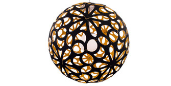 Groovy LED Chandelier in Black/Gold & White (281|PD89948BKGOWT)