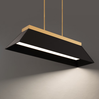 Bentley LED Linear Pendant in Black & Aged Brass (281|PD88344BKAB)